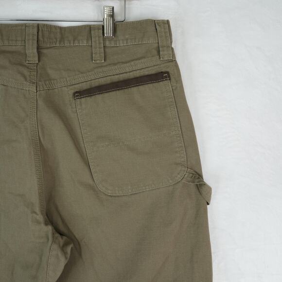Wrangler Riggs Pants Mens 36x30 Khaki Workwear Utility Carpenter Ripstop Gusset - Picture 11 of 12